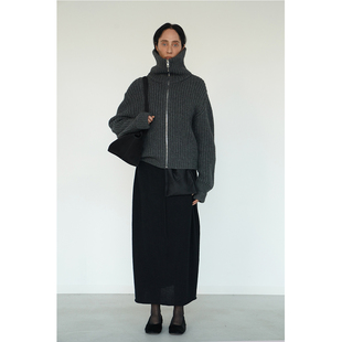 「深冬」 2025 长期主义 粗针大高领 翻领耗牛毛针织开衫 Bow