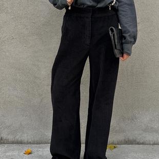 慵懒老钱风水洗灯芯绒宽松直筒裤 「深冬」100精梳棉 2024 Bow