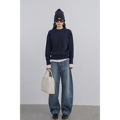 Bow 随性立体弯刀牛仔裤 2025 法式 「秋」100棉定制砂染工艺