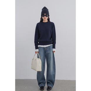 Bow 随性立体弯刀牛仔裤 2025 法式 「秋」100棉定制砂染工艺