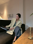 落肩毛呢大衣 四口袋中长款 Bow 重磅进口粗纺tweed羊毛无领经典