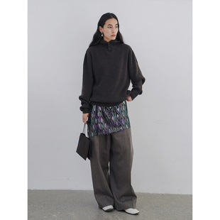 Bow 连帽针织毛衫 2025 复古休闲羊毛纽扣卫衣式 「秋」100羊毛