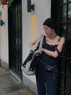 春季 ins巴黎式 连体裤 Bow tweed背带裤 2023 酷嗲少女 复古