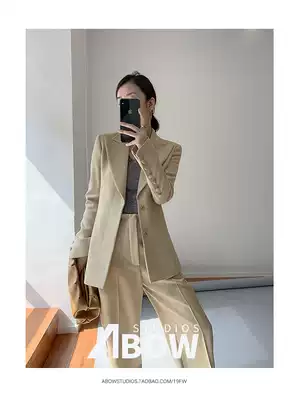 Abow special custom heavyweight Osaka imported worsted Australian wool cuffs zipper profile suit suit pants