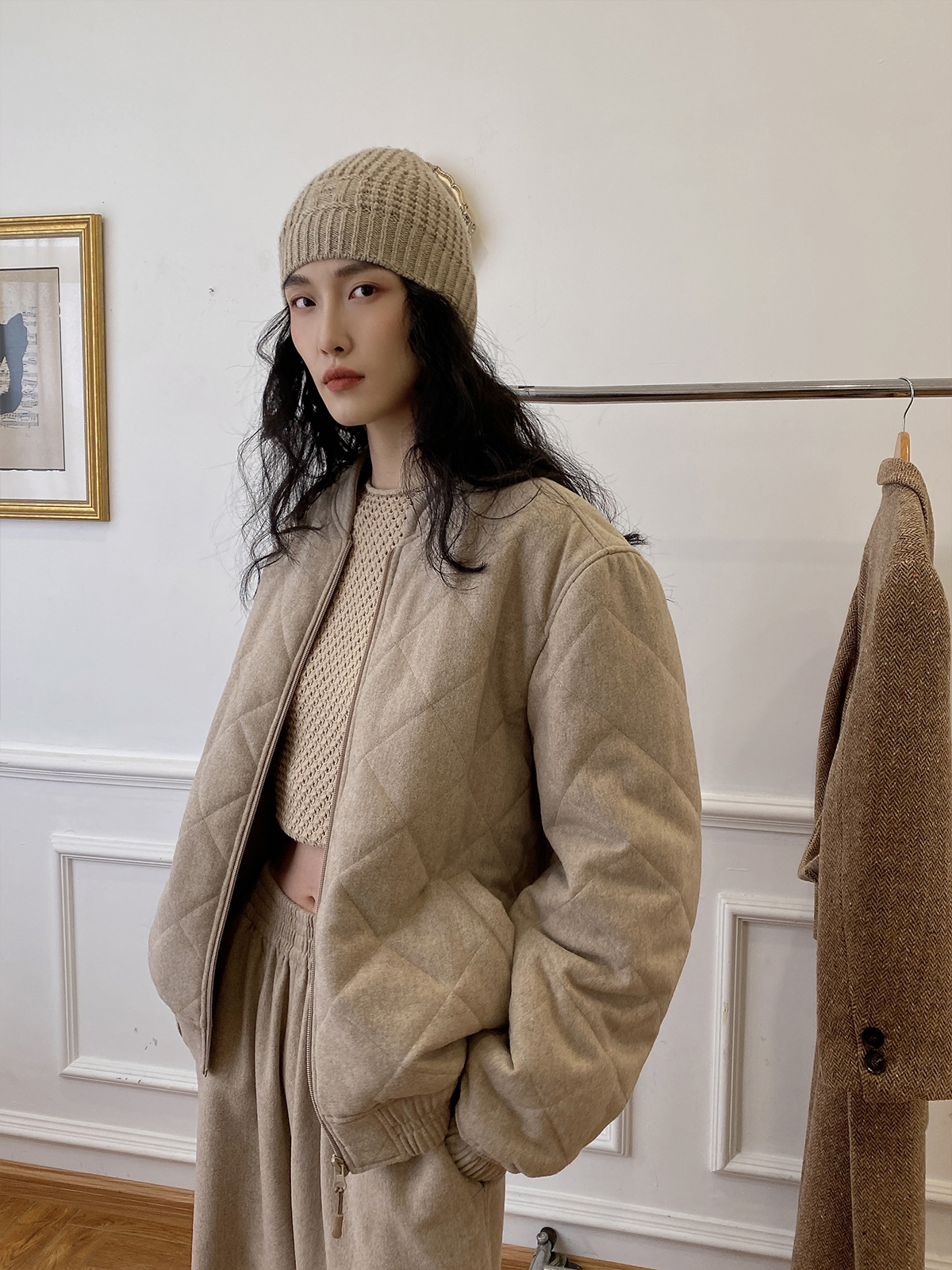 ABow2022羊毛毛呢棉服套装