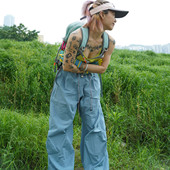 宇宙荒野 裤 夏季 新品 多巴胺工装 宽松户外轻量化伞兵裤 速干防水