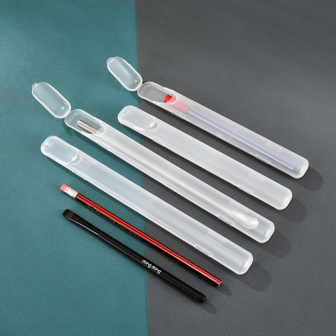 旅行便携筷子盒收纳盒PP磨砂塑料盒化妆刷盒咖啡勺盒子细长条盒子