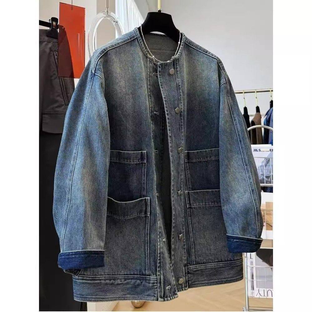 大码300斤慵懒风休闲宽松bf中长款牛仔外套男女2026新款复古夹克,女装/女士精品,常规大码外套,淘宝优惠券,粉丝福利购,淘宝优惠卷