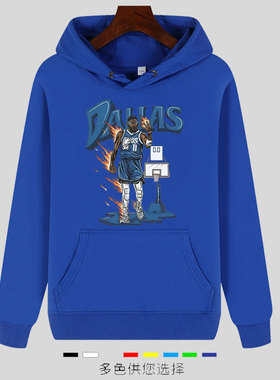 2025赛季独行侠欧文11号连帽卫衣男士学生秋冬款篮球外套运动上衣