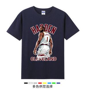 2026年骑士队哈登1号短袖t恤男士篮球衣运动训练服大码休闲夏季