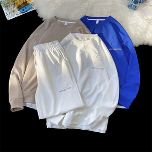 TZ14-P70华夫格情侣套装男港风ins潮牌宽松休闲长袖卫衣春秋运动图片