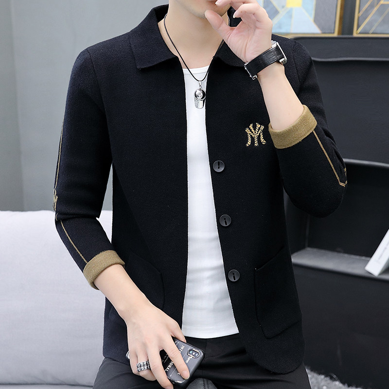 78881-P70男士开衫毛衣外套针织衫修身针织衫潮牌快手网红潮流图片