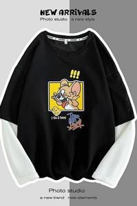8523-P45卡通印花卫衣男韩版潮流套头宽松休闲港风外套情侣班服图片