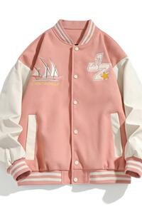 JK027-P70棒球服男春秋设计感小众港风chic复古刺绣情侣夹克外套图片
