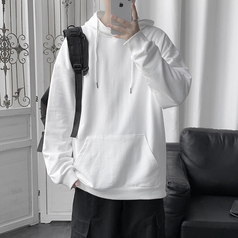 8552-P40卫衣男情侣款宽松百搭撞色连帽长袖T恤港风休闲潮牌图片