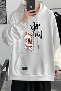 WY936-P38卫衣男春秋款潮流美式港风ins潮牌宽松秋季连帽外套图片