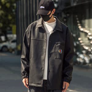 JK285-P100潮牌日系仿皮衣秋冬季时尚休闲港风男士穿搭夹克外套,男装皮衣,电商D310（原电商305）