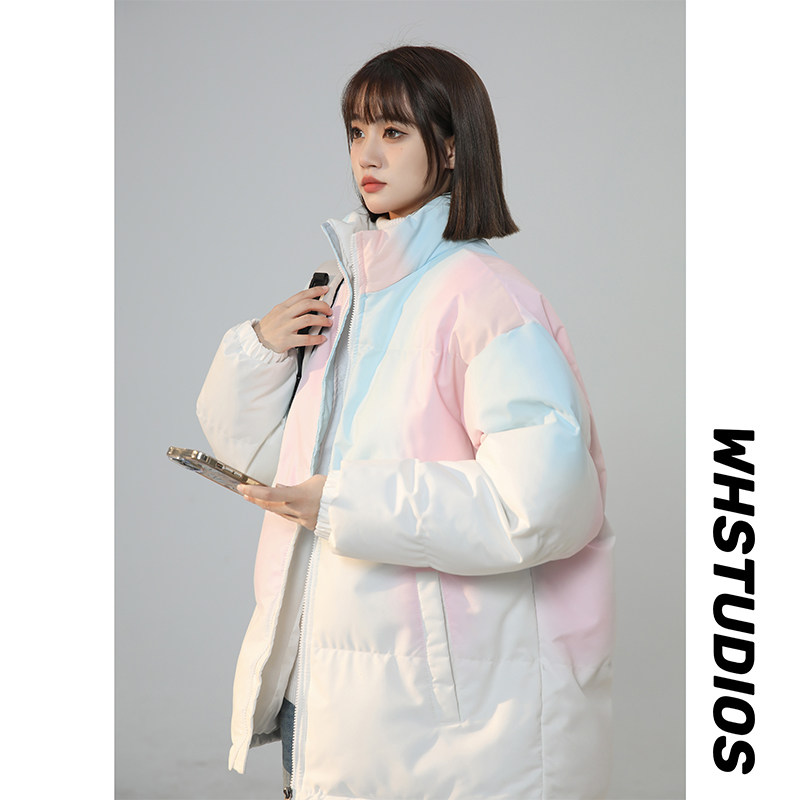 M08-特P75扎染渐变棉服男款冬季韩版潮流棉衣潮牌立领宽松,女装棉衣/棉服,电商D310（原电商305）