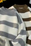 M881-P58条纹男士毛衣秋冬季新款潮牌宽松加厚线衫圆领青少年，男装针织衫/毛衣，电商D310（原电商305）