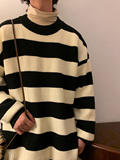 M857-P55毛衣男韩版潮流宽松休闲圆领针织衫港风百搭撞色毛线衣，男装针织衫/毛衣，电商D310（原电商305）