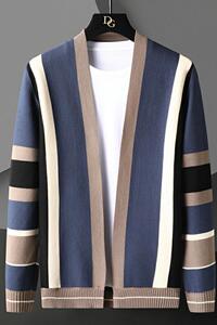 9638-P50秋款男士开衫V领毛衣针织衫外套休闲外穿宽松披肩图片