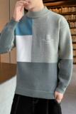 76671-P55冬季毛衣外套男潮牌痞帅宽松百搭长袖潮流半高领线衣潮，男装针织衫/毛衣，电商D310（原电商305）
