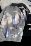 M611-P55男生迷彩毛衣加厚保暖套头针织衫潮流宽松慵懒风外套，男装针织衫/毛衣，电商D310（原电商305）