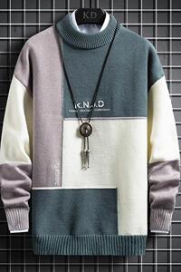 79286-P45秋季圆领毛衣男士打底毛线衣服秋冬休闲黑色针织衫男图片