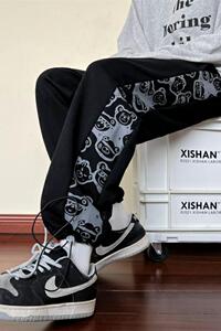 K886-P50男士春秋季新款休闲卫裤男生潮牌宽松束脚灰色运动长裤图片