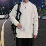 M701-P40纯色男士毛衣春秋圆领休闲潮流ins港风秋季宽松针织衫，男装针织衫/毛衣，电商D310（原电商305）