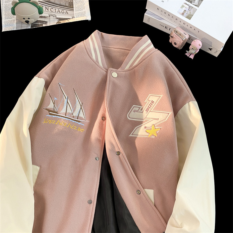 JK27-P75潮牌撞色夹克外套男士春秋季港风ins潮流棒球服百搭休闲,男装夹克,电商D310（原电商305）