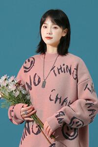 86811-P65中性毛衣男潮流嘻哈宽松2022秋冬新款ins港风潮牌针织衫