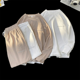 TZ14-P70华夫格情侣套装男港风ins潮牌宽松休闲长袖卫衣春秋运动，男装休闲套装，电商D310（原电商305）