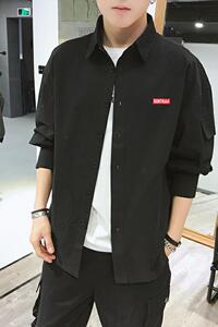 C877春季衬衫男士长袖休闲宽松男装衬衣春秋潮流工装外套图片