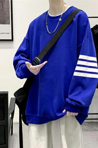 81514-P55圆领卫衣男春季韩版潮流宽松长袖打底衫ins港风纯色学生图片