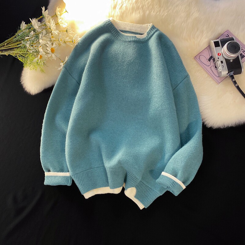 Y601-P58秋季新款时尚简约毛衣男士纯色针织衫情侣款潮牌上衣，男装针织衫/毛衣，电商D310（原电商305）