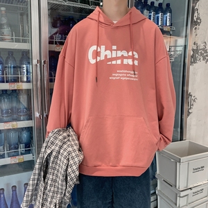 8565-P50卫衣男连帽春秋韩版潮流宽松港风上衣ins潮百搭秋季,儿童白色外套搭配什么裤子图片