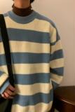 M857-P55毛衣男韩版潮流宽松休闲圆领针织衫港风百搭撞色毛线衣，男装针织衫/毛衣，电商D310（原电商305）