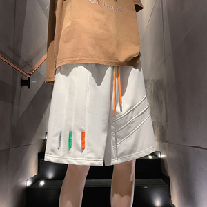 现货51020-P38复古抽绳休闲短裤女港风高级感宽松直筒运图片