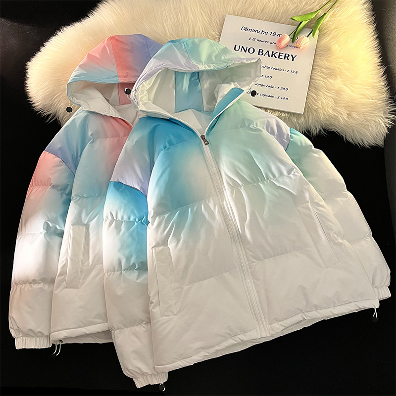 M009-特P95渐变棉服男女冬季新款棉衣外套ins潮设计感港风棉袄,男装棉衣,电商D310（原电商305）