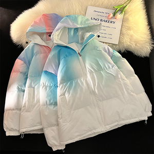 M009-特P95渐变棉服男女冬季新款棉衣外套ins潮设计感港风棉袄图片