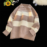 2602-P58学院经典条纹针织衫女2023秋季新款清爽POLO领毛衣，男装针织衫/毛衣，电商D310（原电商305）