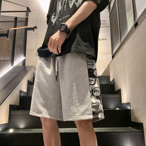 51060-P33夏季男士小熊短裤五分裤休闲裤子潮牌棉质情侣款短图片