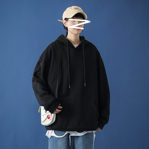 8552-P40纯色连帽卫衣男士潮牌衣服宽松休闲学生外套图片