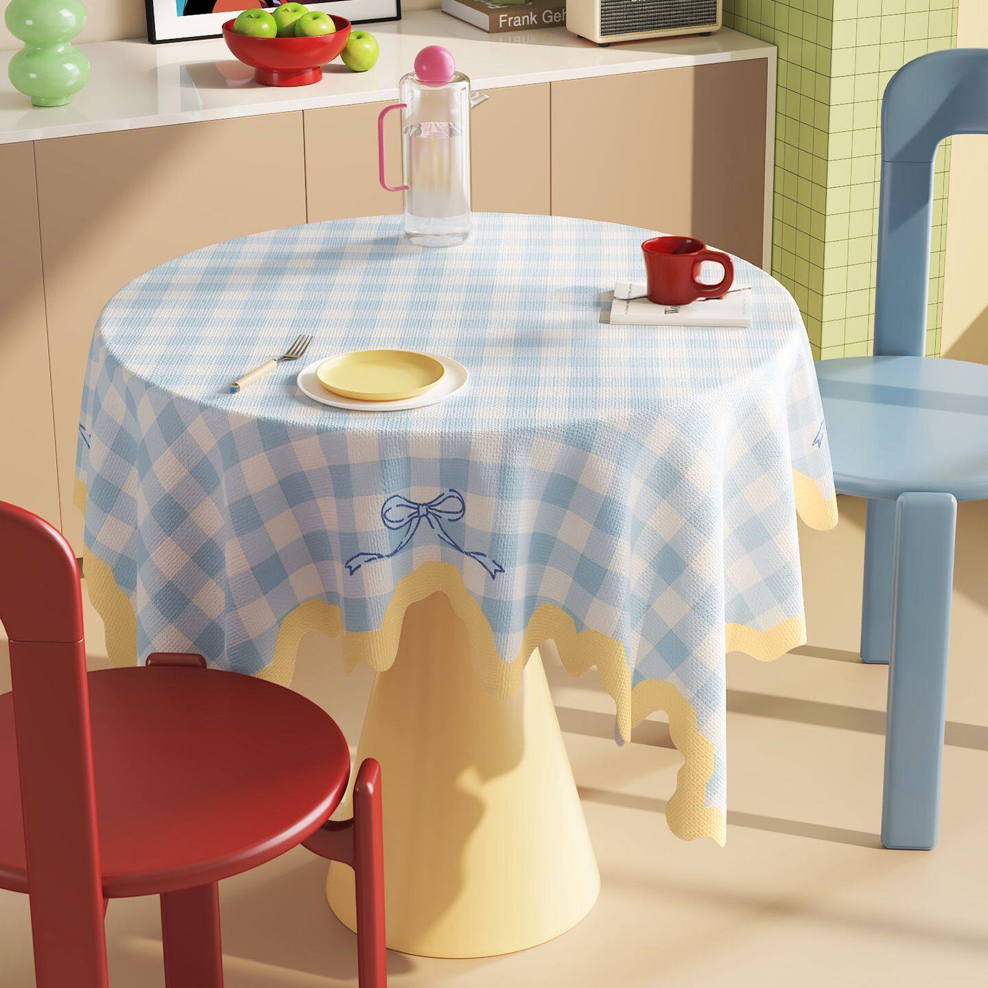 奶油风异形圆桌布防水防污免洗圆形餐桌布2025新款小圆台茶几台布