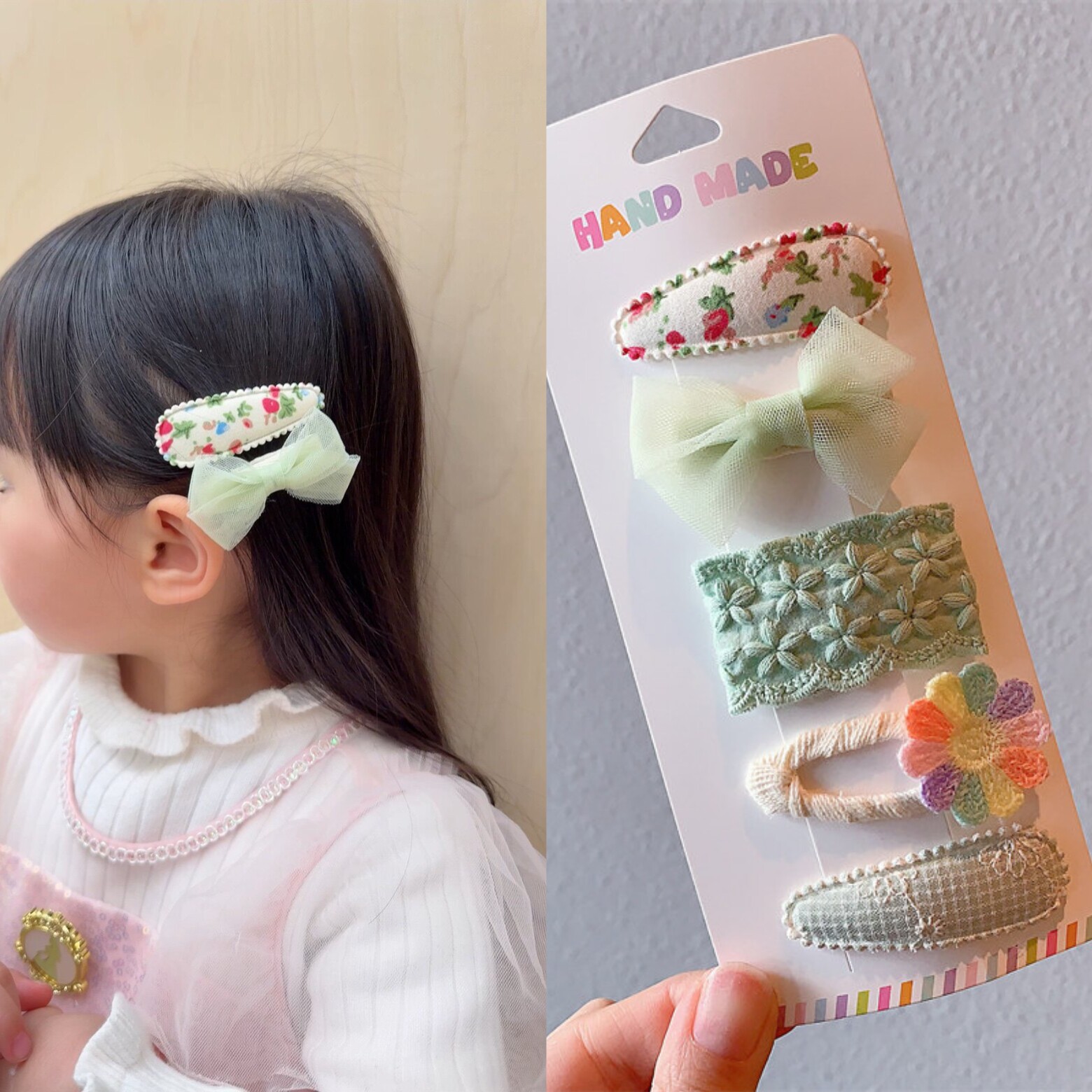 韩版儿童卡通咖色系布艺发夹新款女童侧边碎发子BB夹宝宝发卡头饰