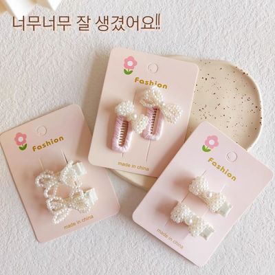 婴儿发夹女宝宝发量少汗毛夹全包布甜美公主珍珠发夹女童周岁配饰