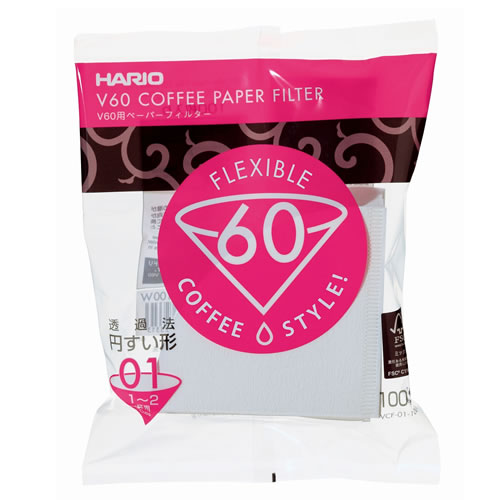 Hario 哈里欧 V60白色01号滤纸1-2人份手冲滤纸 MCR微焙咖啡工厂