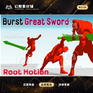 Unity Burst Great Sword Action Asset 1.8 大剑攻击劈砍动画包