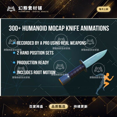 Unity Omni Animation Knife Pack 1.0.1 包更 FPS小刀手部动作包